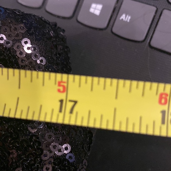 NEW YORK & CO - NWT - pocketed joggers: black sequin w elastic waist / cuffs - L - Picture 7 of 16